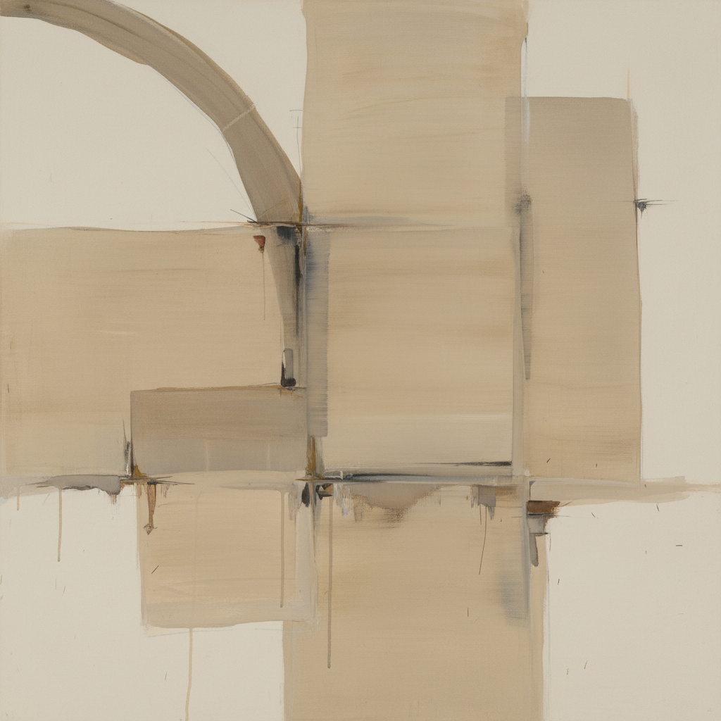 Quiet Geometry — Minimalist Abstract Print in Beige