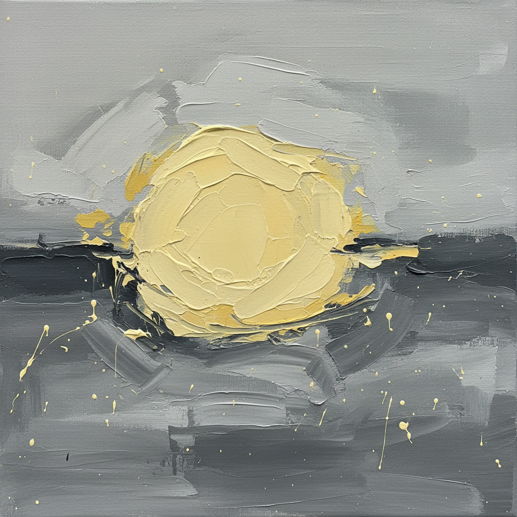 Quiet Sun — Soft Yellow Abstract Wall Art Print