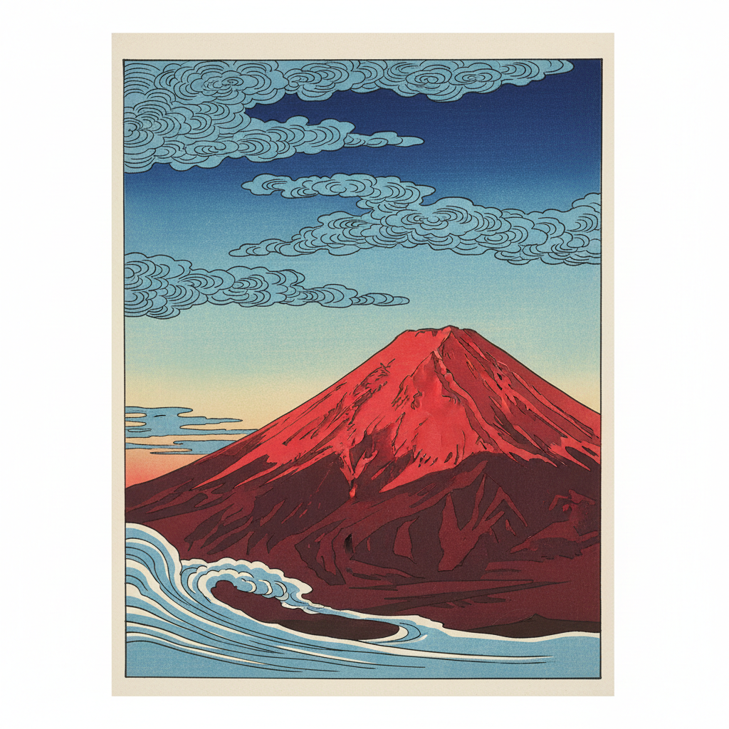 Red Fuji (Fine Wind, Clear Morning) — Katsushika Hokusai