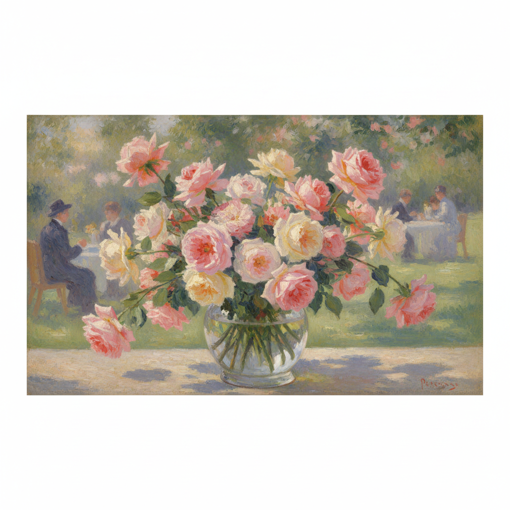 Roses in a Vase — Pierre-Auguste Renoir