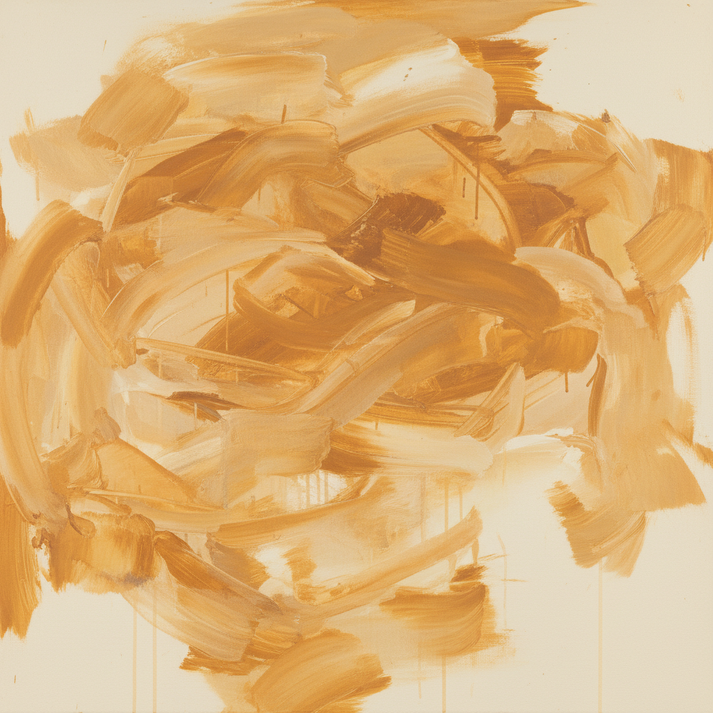 Saffron Drift — Warm Abstract Wall Art for Living Room