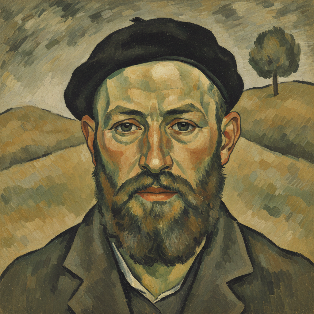 Self-Portrait with a Beret — Paul Cézanne