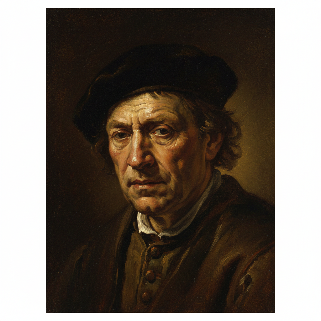 Self-Portrait with Beret and Turned-Up Collar — Rembrandt van Rijn