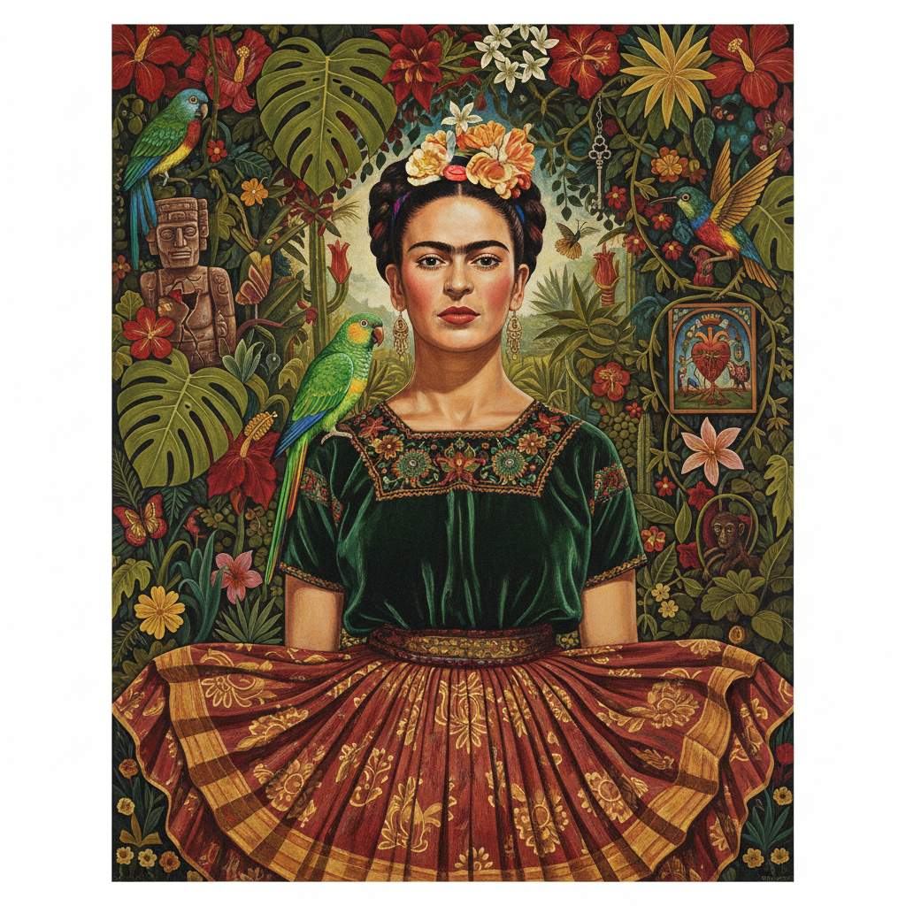 Self-Portrait with Bonito — Frida Kahlo