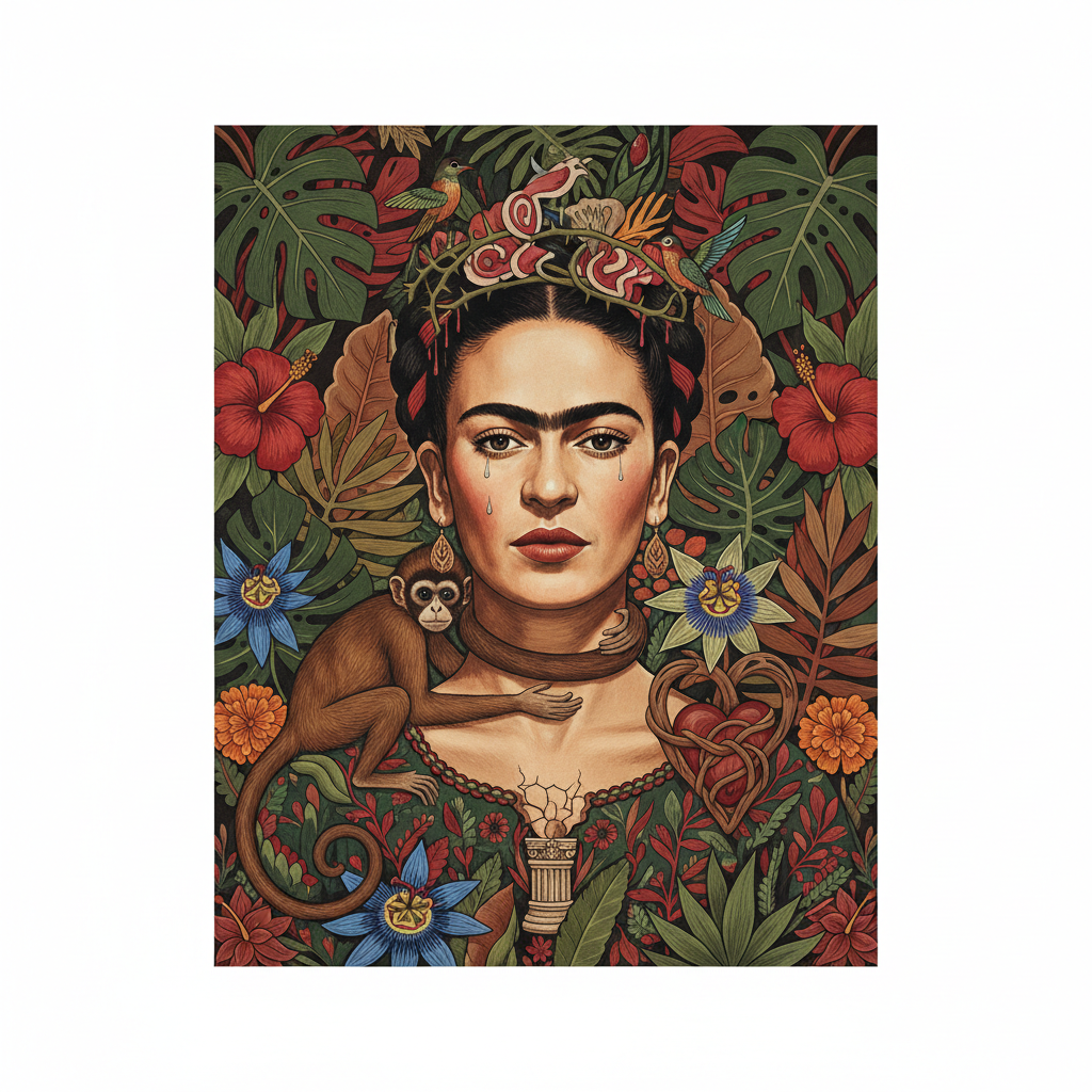 Self-Portrait with Monkey — Frida Kahlo