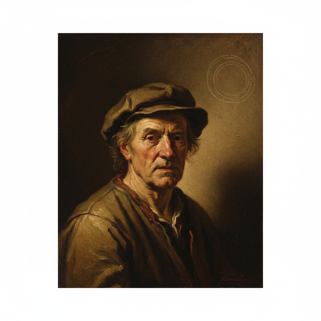 Self-Portrait with Two Circles — Rembrandt van Rijn