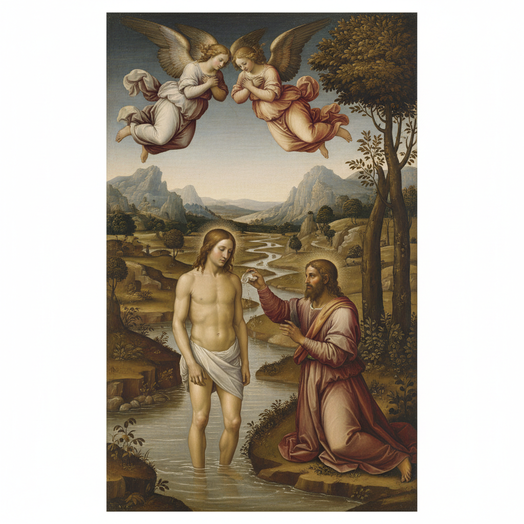 The Baptism of Christ — Leonardo da Vinci