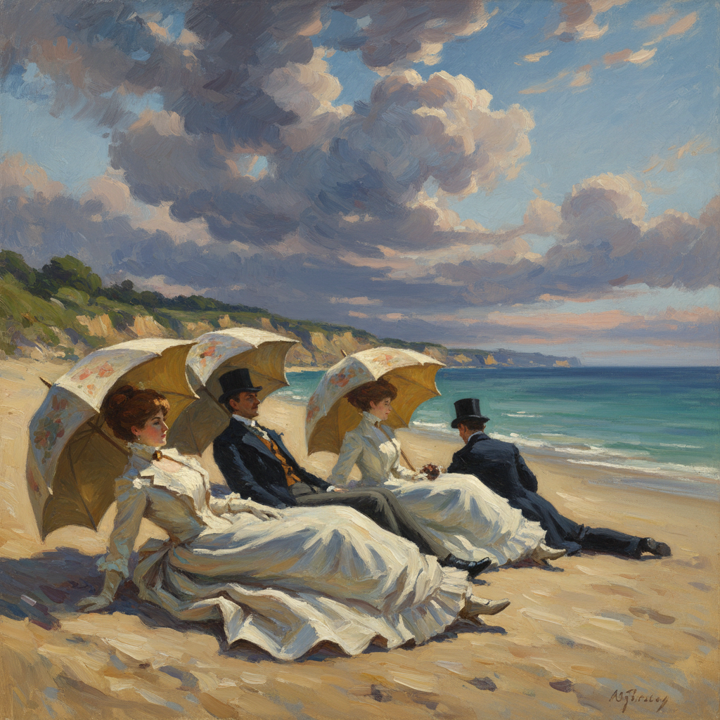 The Beach at Trouville — Claude Monet