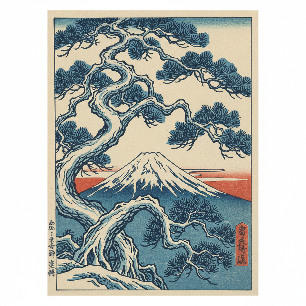 The Cushion-Pine at Aoyama — Katsushika Hokusai