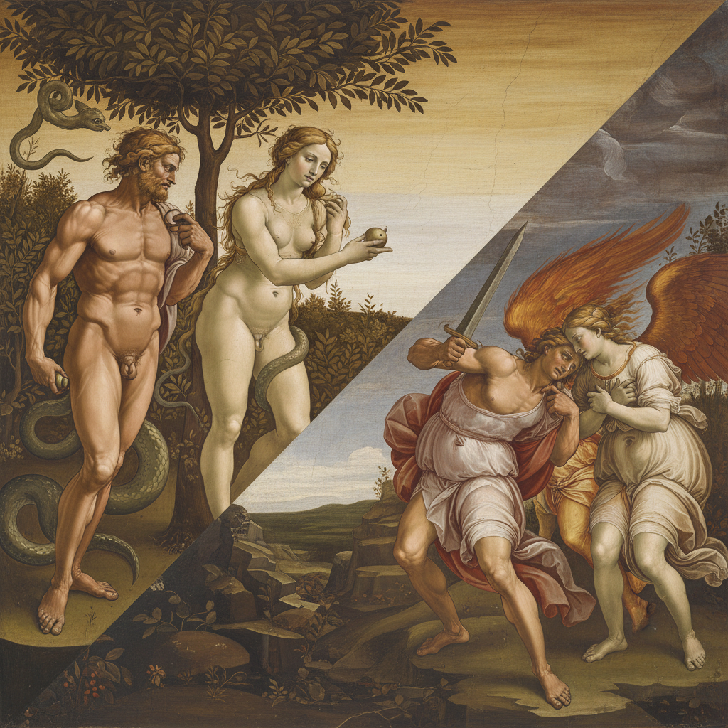 The Fall of Man and Expulsion — Michelangelo