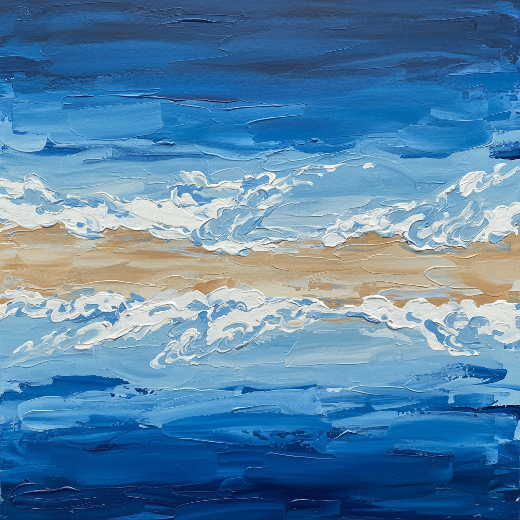 Tideline — Coastal Abstract Wall Art in Sea Blue