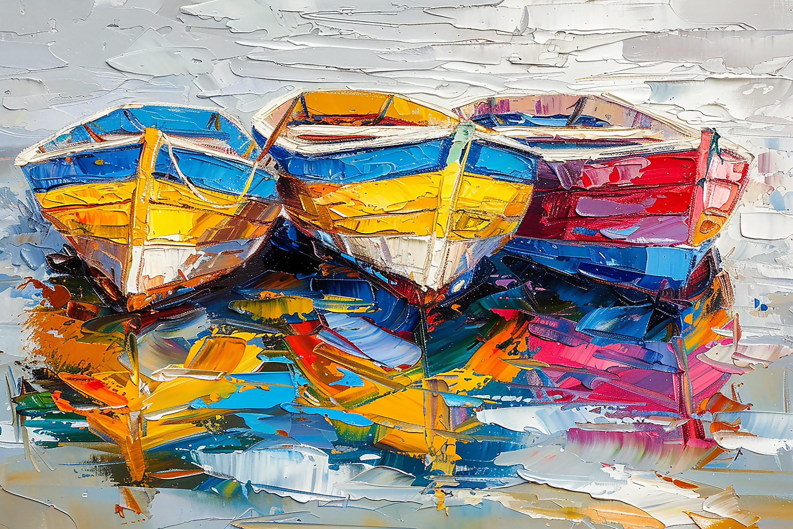 Vibrant Harbor Boats