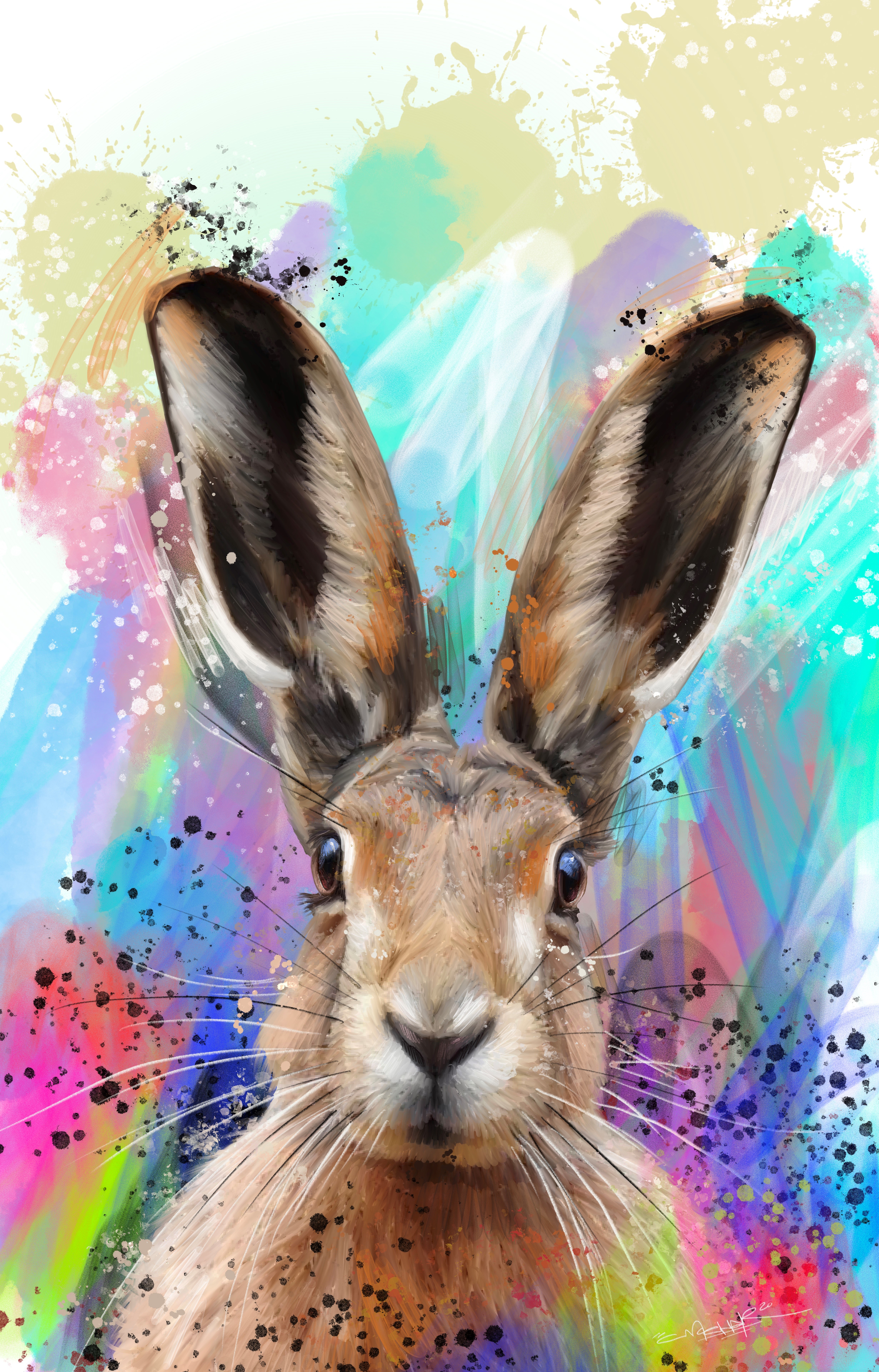Vibrant Hare Gaze