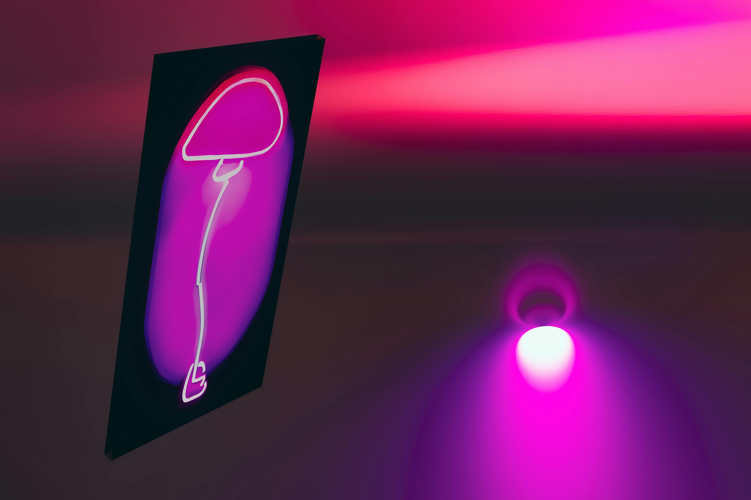 Vibrant Neon Mushroom