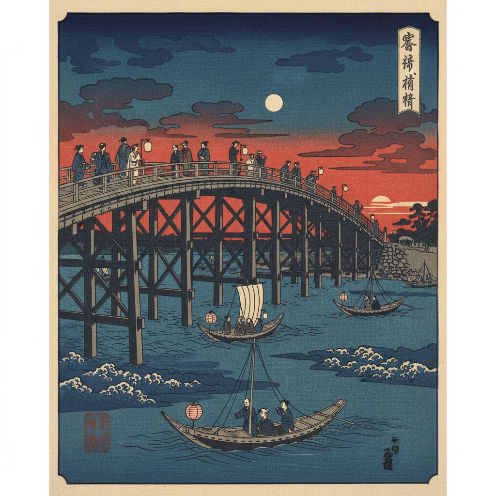 View of Kyōbashi Bridge — Utagawa Hiroshige