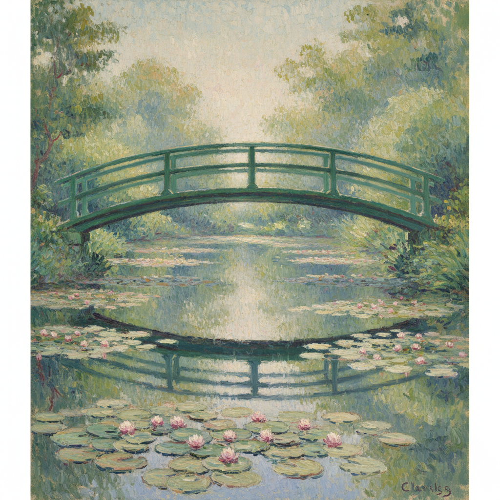 Water Lilies and Japanese Bridge — Claude Monet