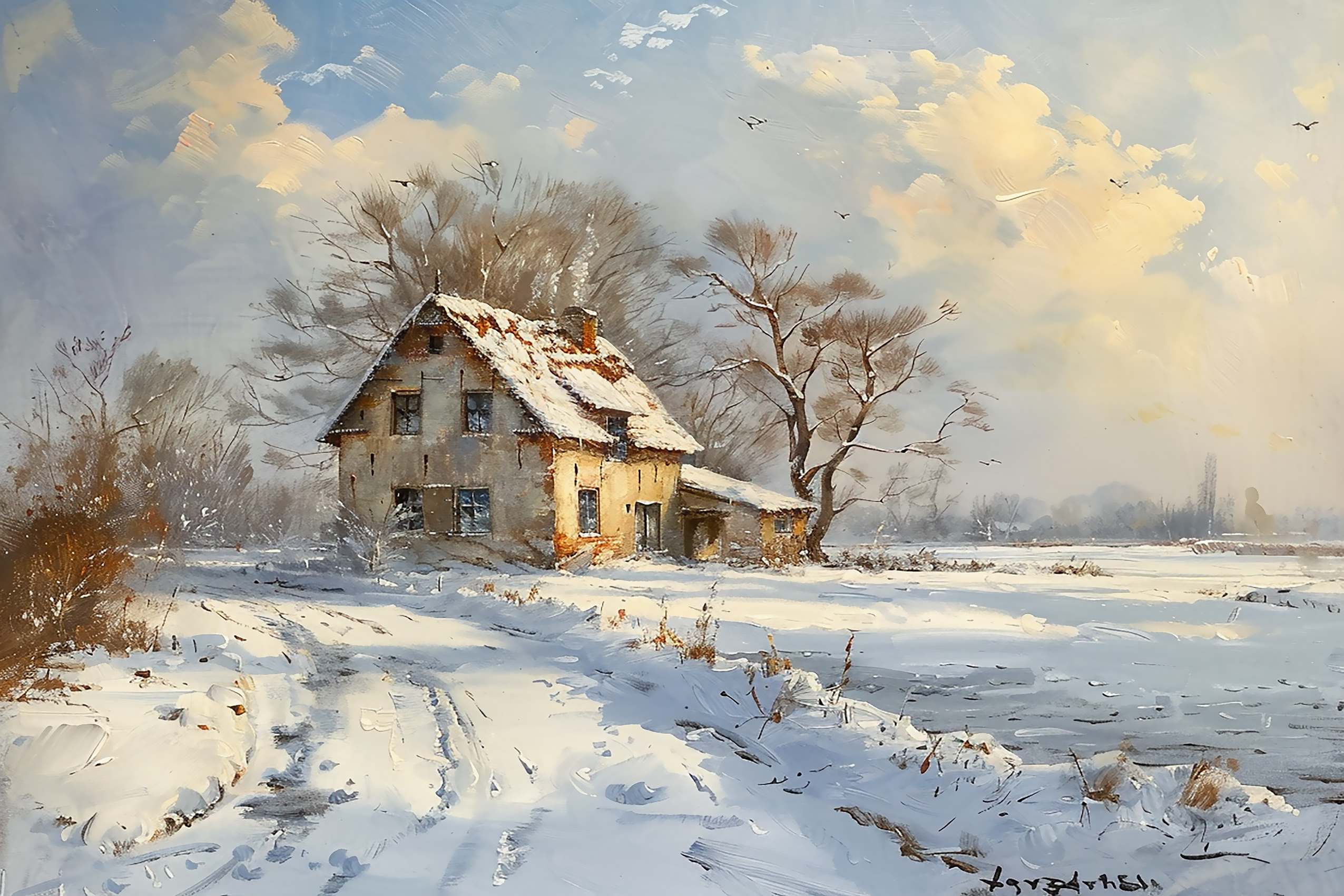 Winter's Rustic Embrace