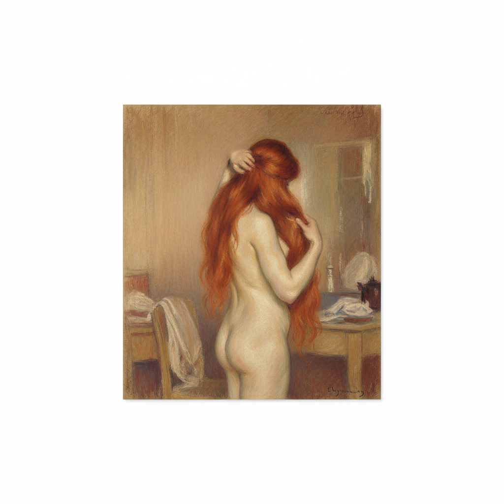 Woman Combing Her Hair — Edgar Degas