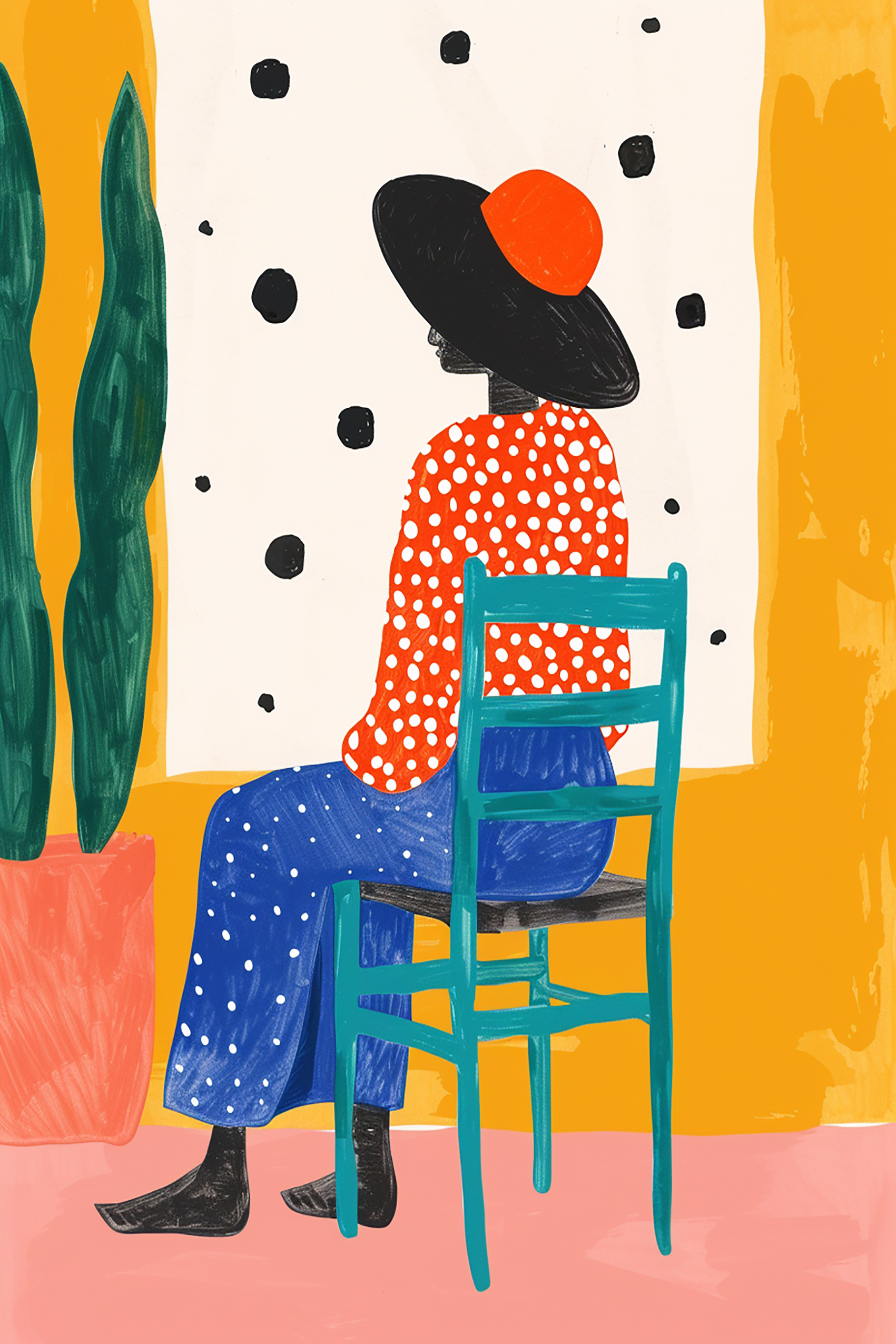 Woman in Polka Dots